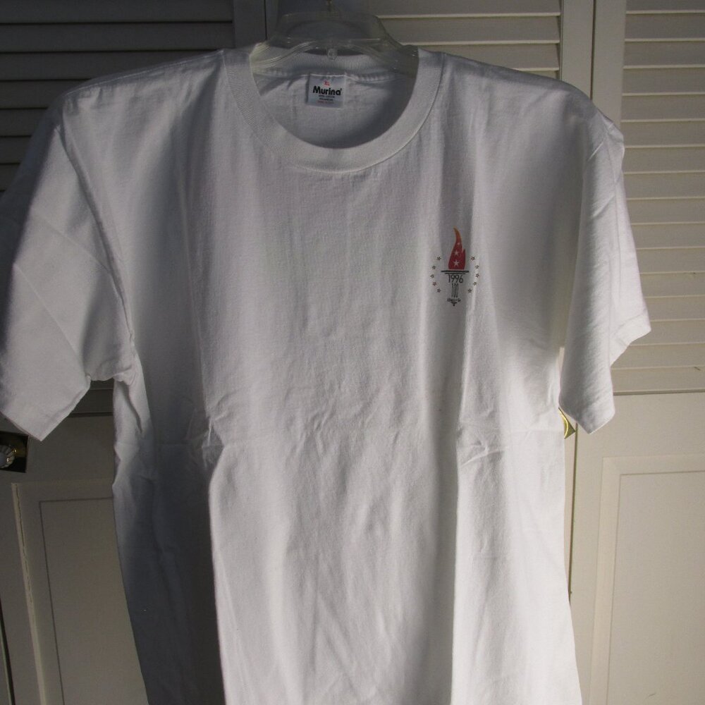 Vintage Olympics 1996 T-shirt USA PRIDE Torch Run Tour - New - XL